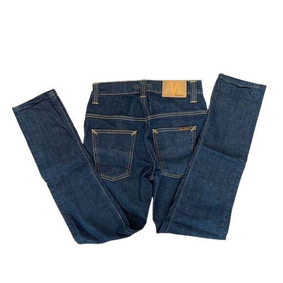 Nudie Jeans Co. Men's Thin Finn Dry Tight Broken Denim Jeans Slim Fit Dark Sz 28 - Picture 2 of 10
